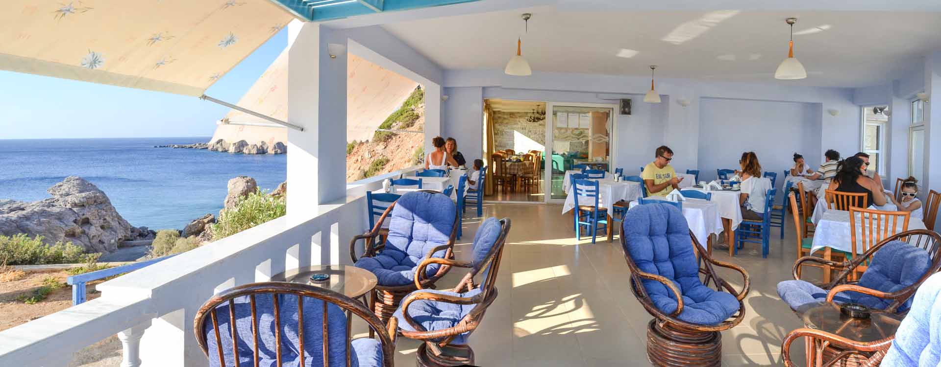 Enjoy breakfast, lunch or dinner in an idyllic landscape of Karpathos island, Greece